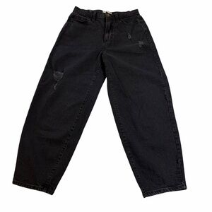 🖤 Universal Thread Barrel-Leg Distressed Black Jeans | New | Size 6R